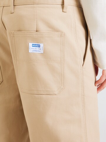 HUGO Свободный крой Штаны 'Galton' в Бежевый