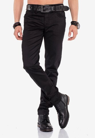 CIPO & BAXX Regular Jeans in Zwart: voorkant