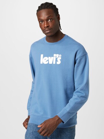 LEVI'S ® Regular Fit Collegepaita 'Relaxd Graphic Crew' värissä sininen: edessä