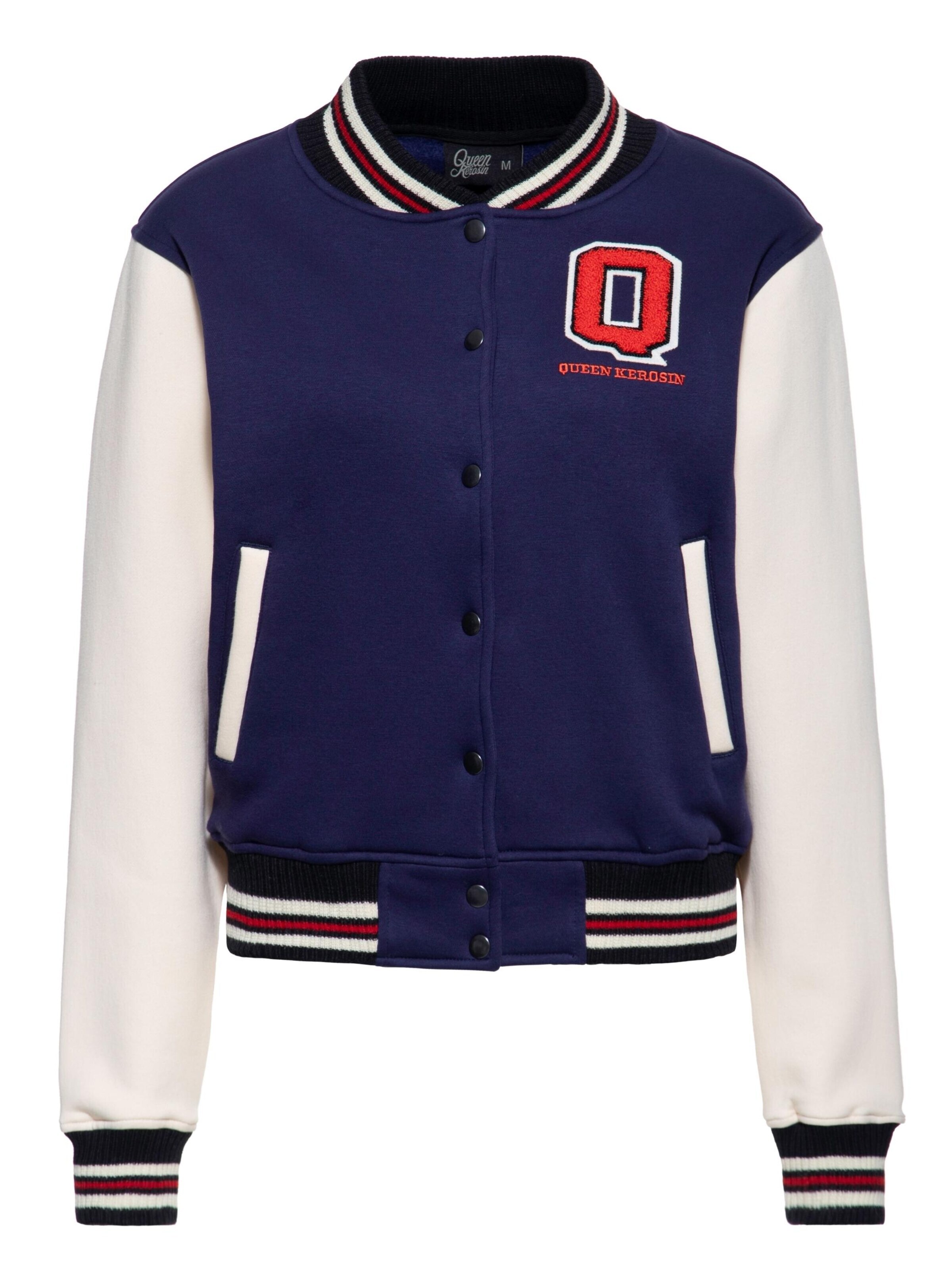 Queen Kerosin Übergangsjacke 'Q'‌‌‌‌‌‌‌‌‌ in Blau: Vorderseite