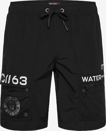 Shorts de bain CAMP DAVID en noir : devant