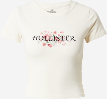 HOLLISTER Tričko 'CHERRY BLOSSOM' – bílá: přední strana