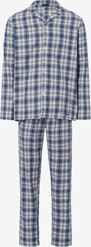 Hanro Long Pajamas 'Cozy Comfort' in Blue: front