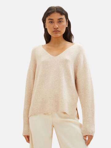 TOM TAILOR Sweater in Beige: front