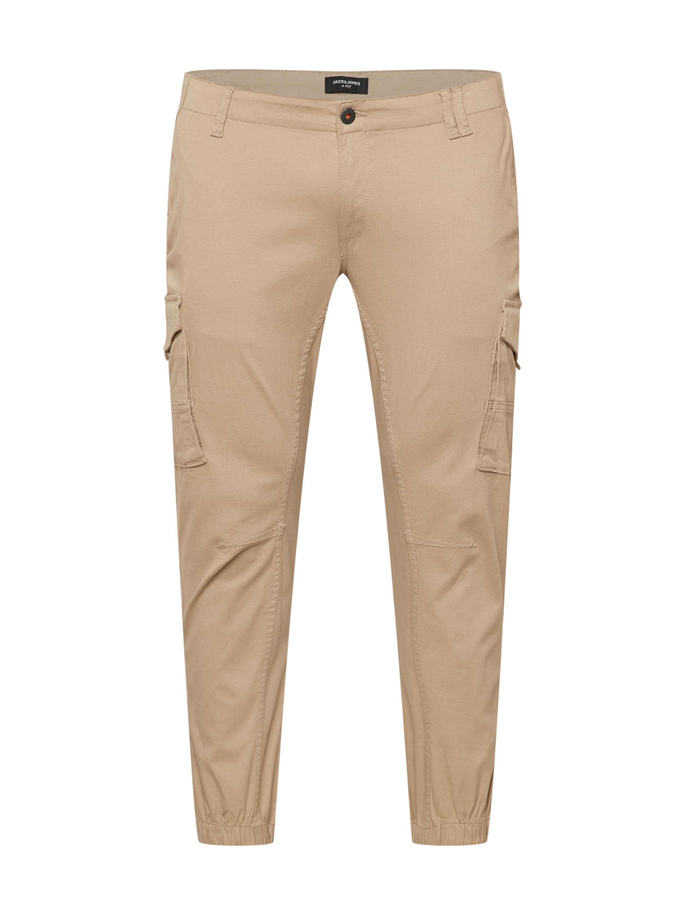 Jack & Jones Plus - Tapered Pantalón cargo 'Paul' en beige: frente