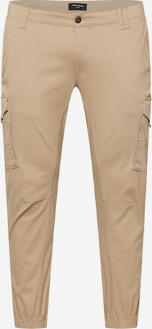 Jack & Jones Plus - Tapered Pantalón cargo 'Paul' en beige: frente