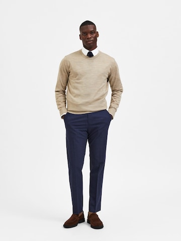 SELECTED HOMME Pulóver 'Town' - barna
