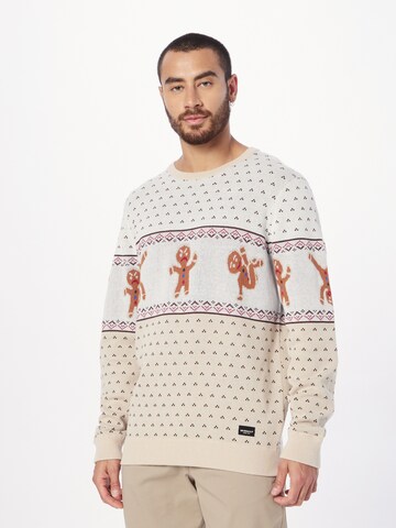 Pull-over 'Cookieman' Iriedaily en beige : devant