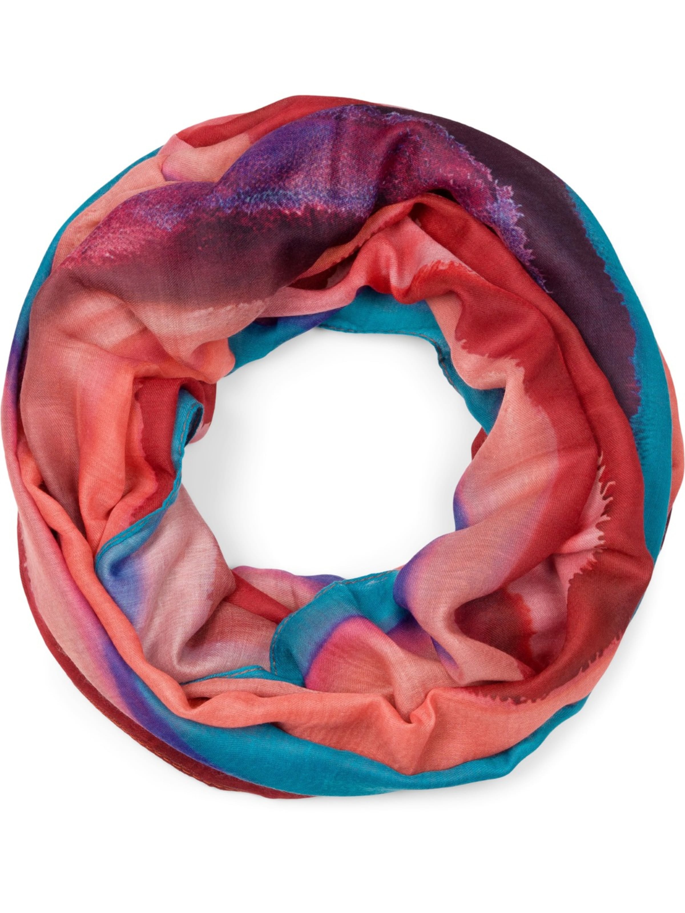 styleBREAKER Schlauchschal 'Bunter Loop Aquarell Farbverlauf Streifen'‌‌ in Rot: Vorderseite