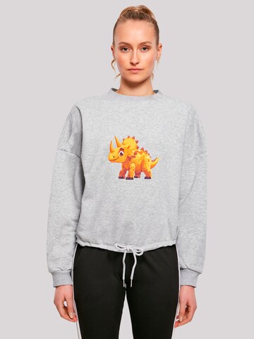 Sweat-shirt 'Süßer Triceratops Dinosaurier' F4NT4STIC en gris : devant