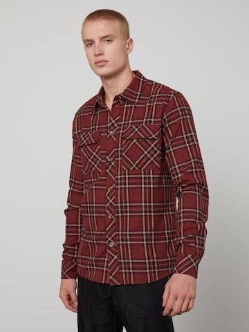 DAN FOX APPAREL Regular fit Button Up Shirt 'Ryan' in Red: front
