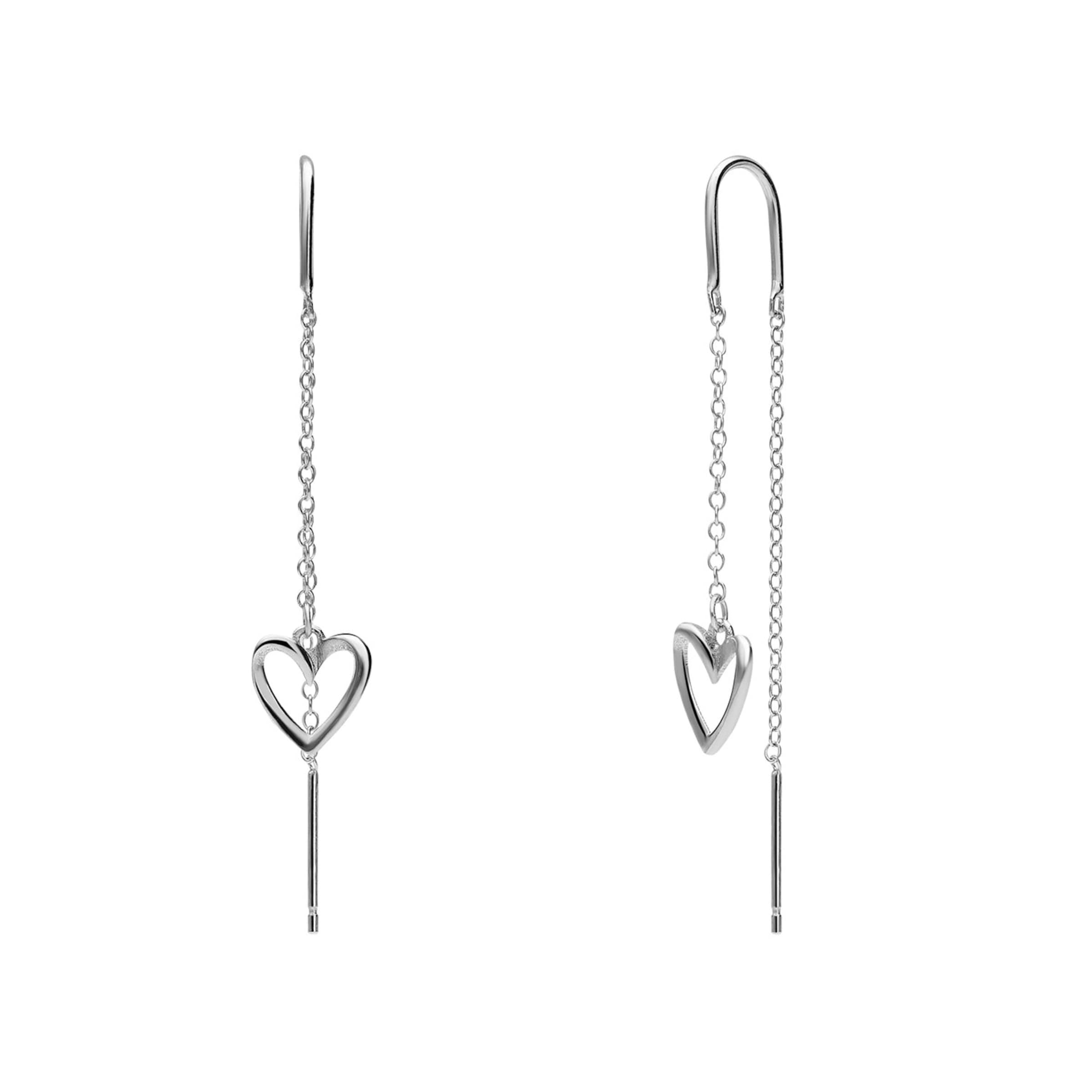 Lucardi Earrings 'Minimalistisch' in Silver: front