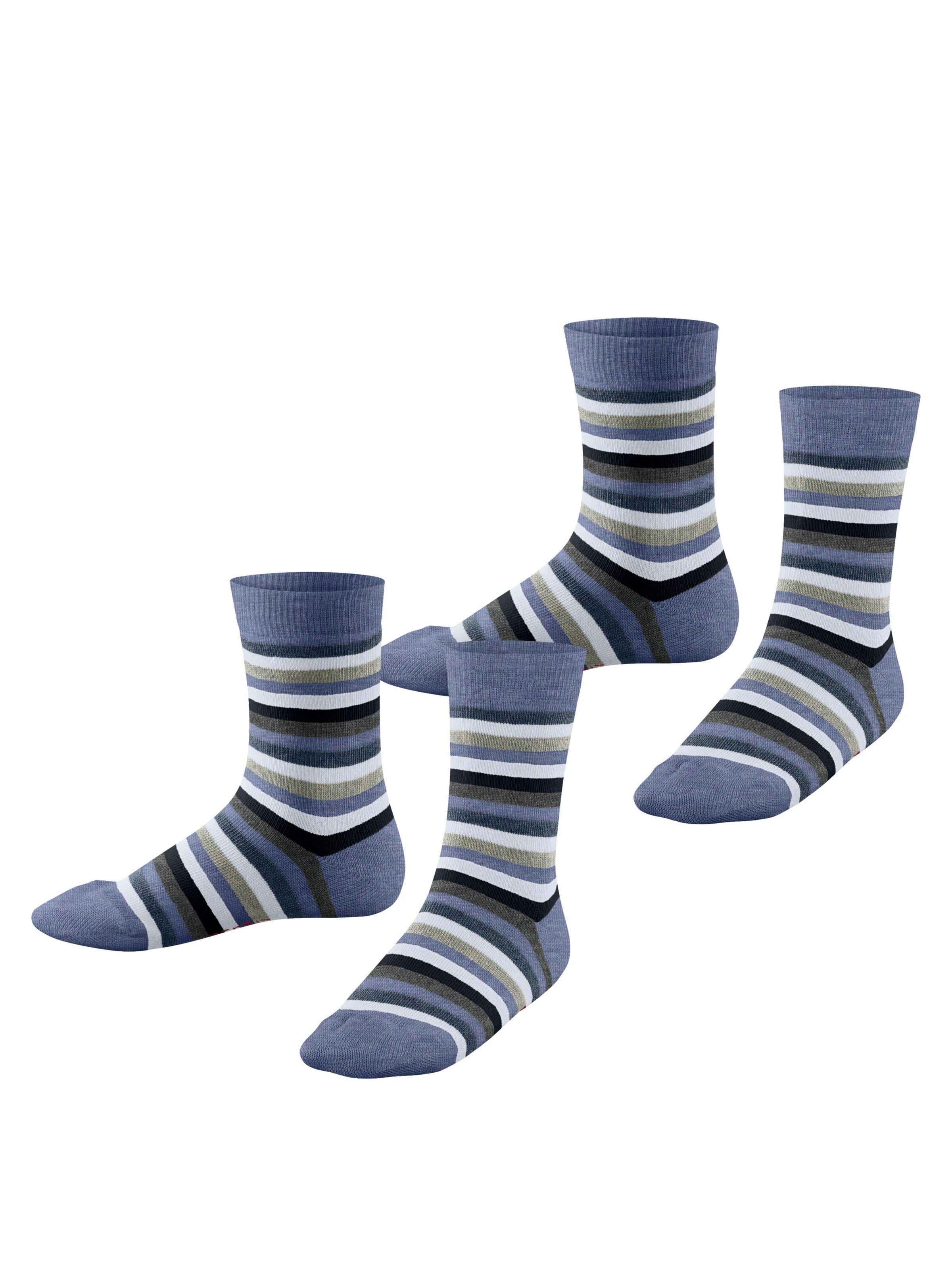 ESPRIT Socken 'Playful Stripe 2-Pack'‌‌ in Blau: Vorderseite