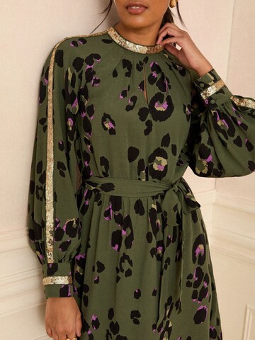 Robe love & roses en vert