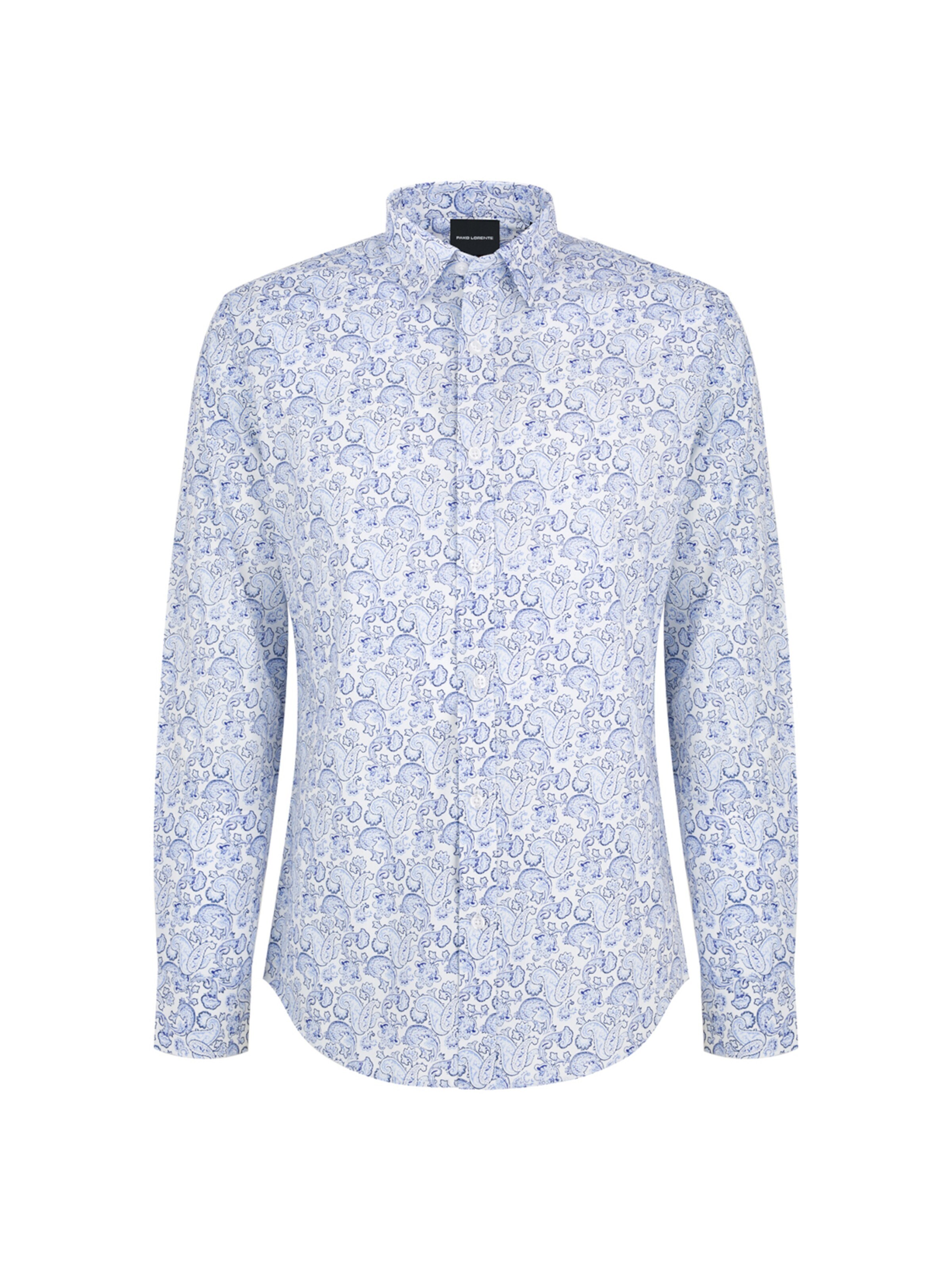 Pako Lorente Slim fit Koszula 'Biała koszula męska w niebieski wzór paisley Pako Lorente roz. XL' w kolorze niebieski: przód