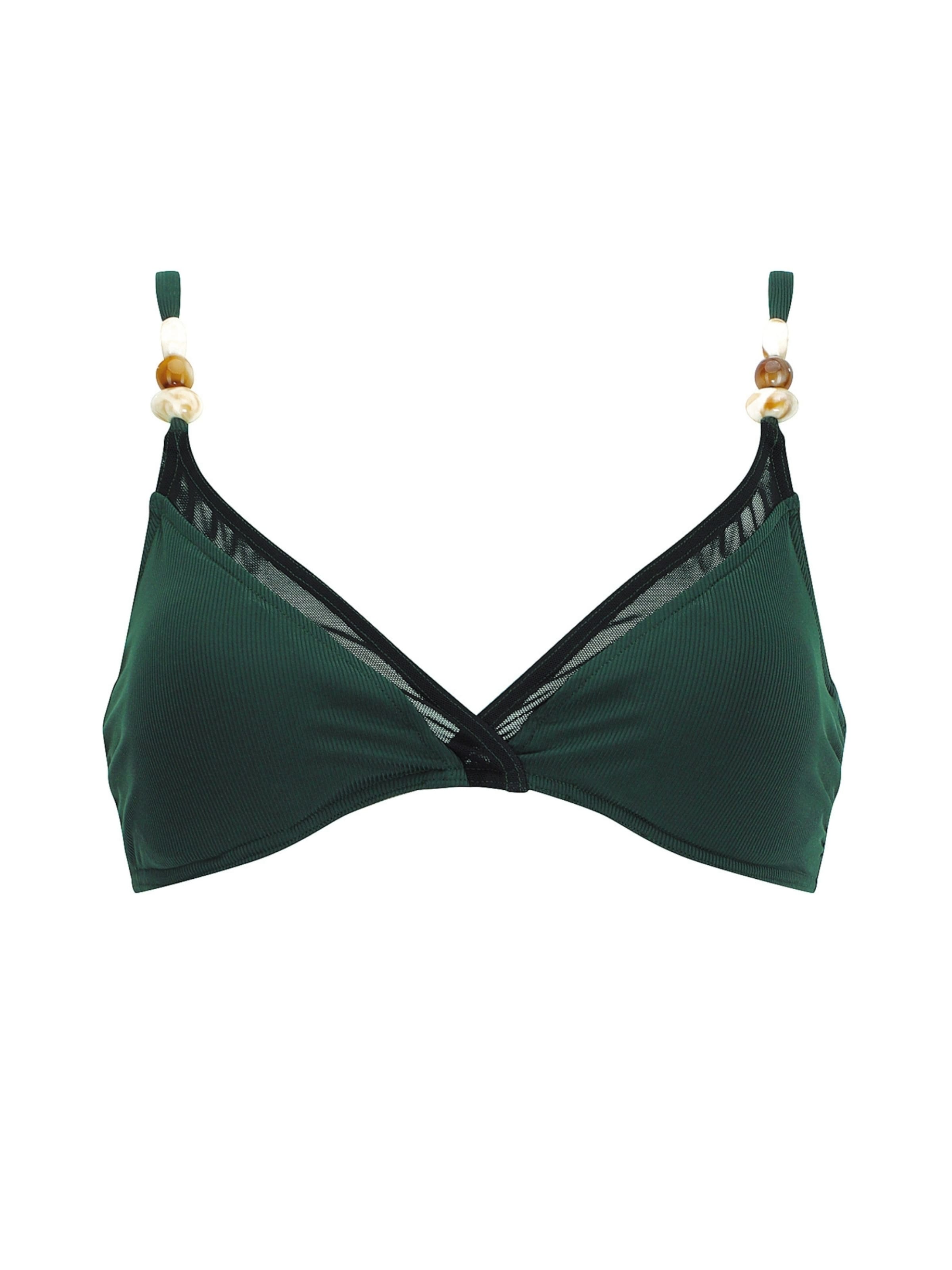OLYMPIA Triangle Bikini top 'Emerald Twist' in Green: front
