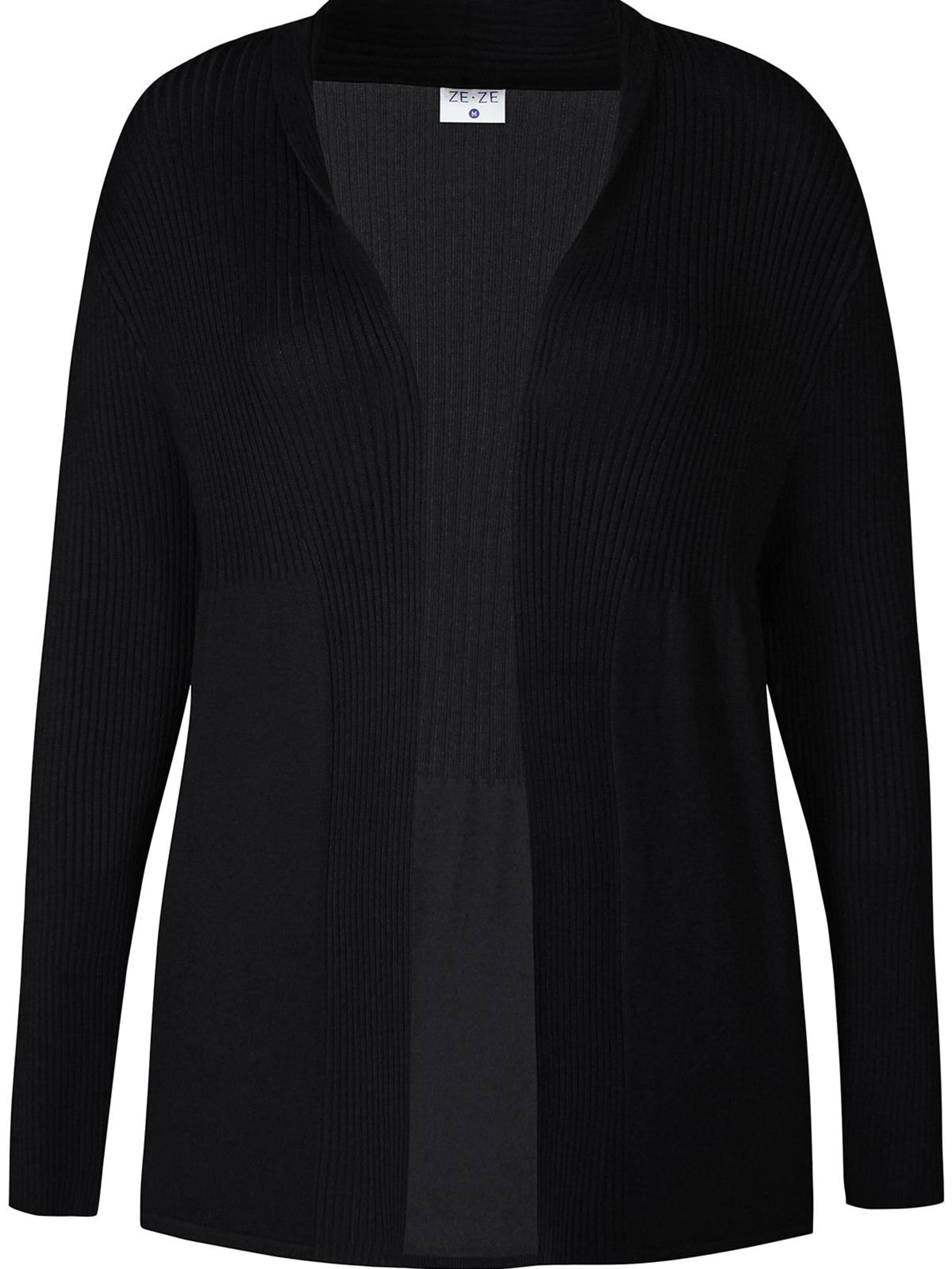 ze-ze Strickjacke 'Florian 723'‌ in Schwarz: Vorderseite