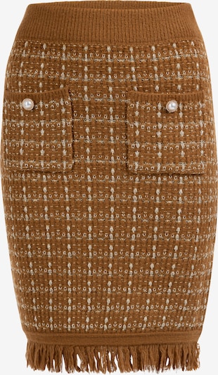 Sijonas iš faina, spalva – ruda / balta, Prekių apžvalga