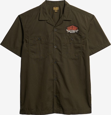 Superdry Regular fit Overhemd in Groen: voorkant