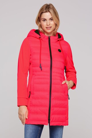 Soccx Lange Softshelljacke mit Stepp-Partien in Rot: Vorderseite