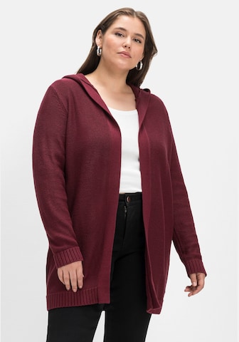 SHEEGO Knit Cardigan in Red: front