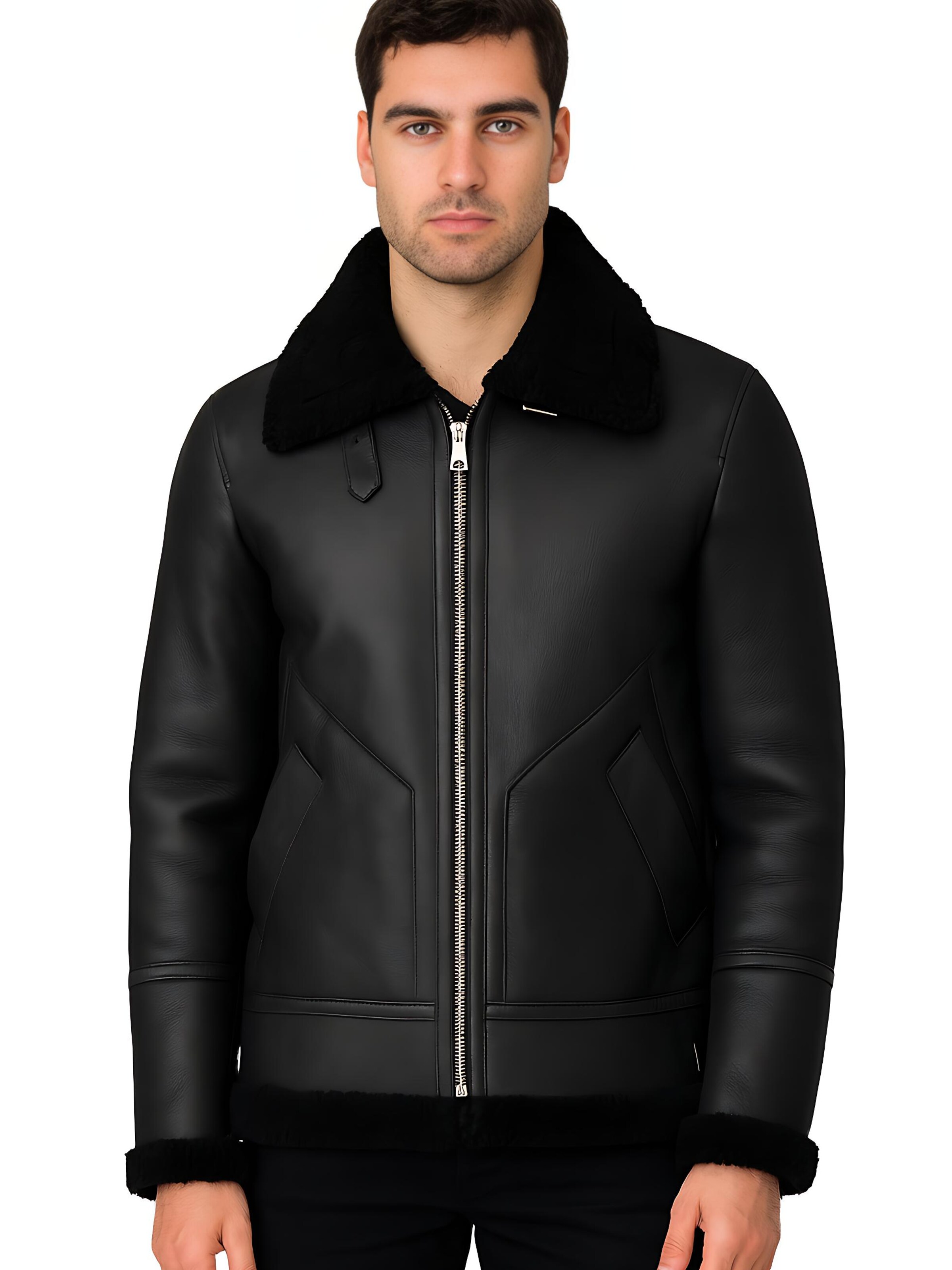Veste d’hiver 'HUNTER SHEARLING HERITAGE' CYCAS D'OR en noir