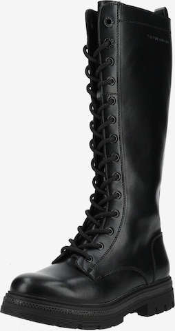 TOM TAILOR Lace-up boot in Black: front