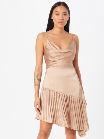 Chi Chi London Cocktail Dress in Beige: front