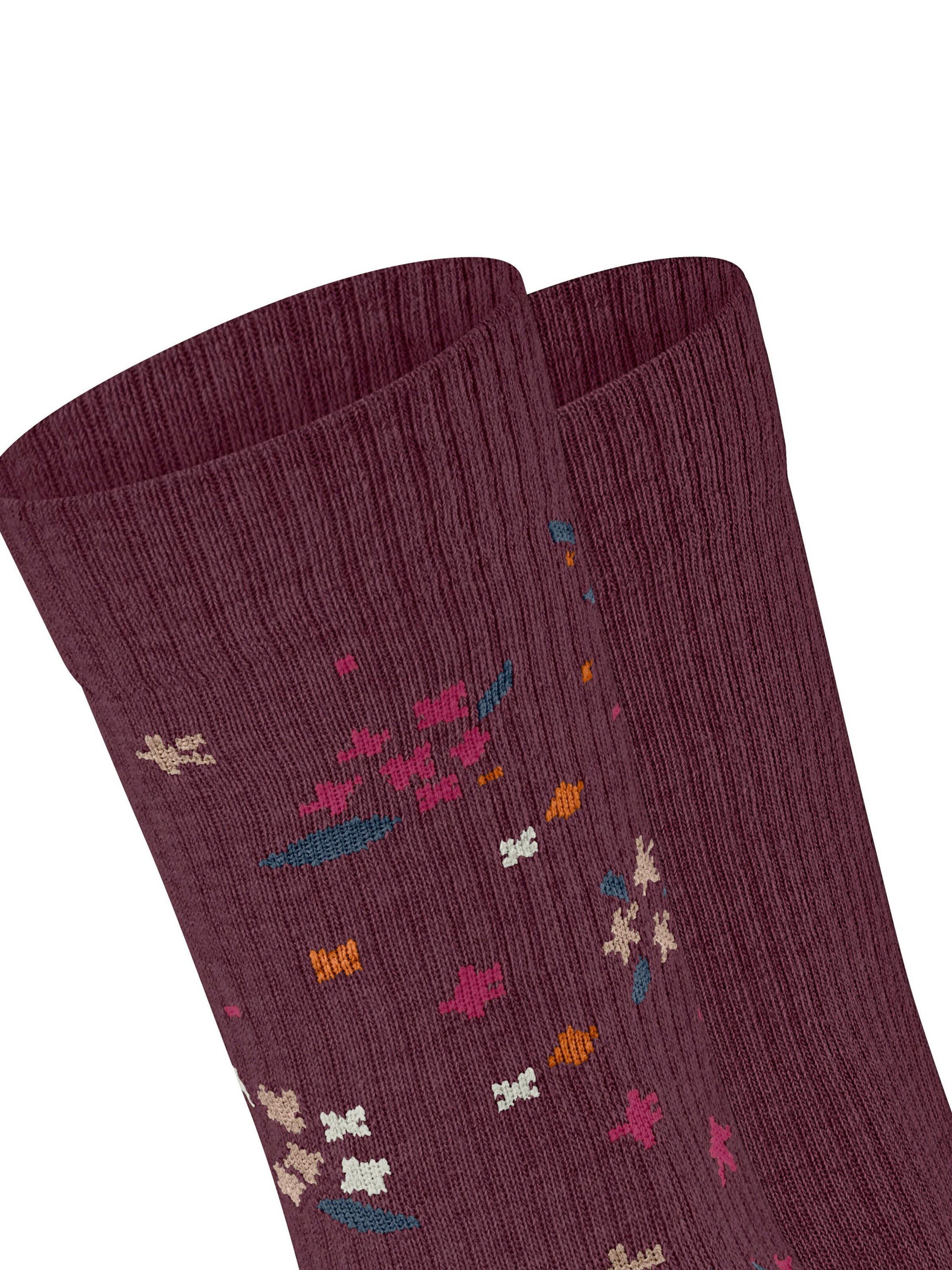 ESPRIT Socks 'Flower Rib 2-Pack' in Red