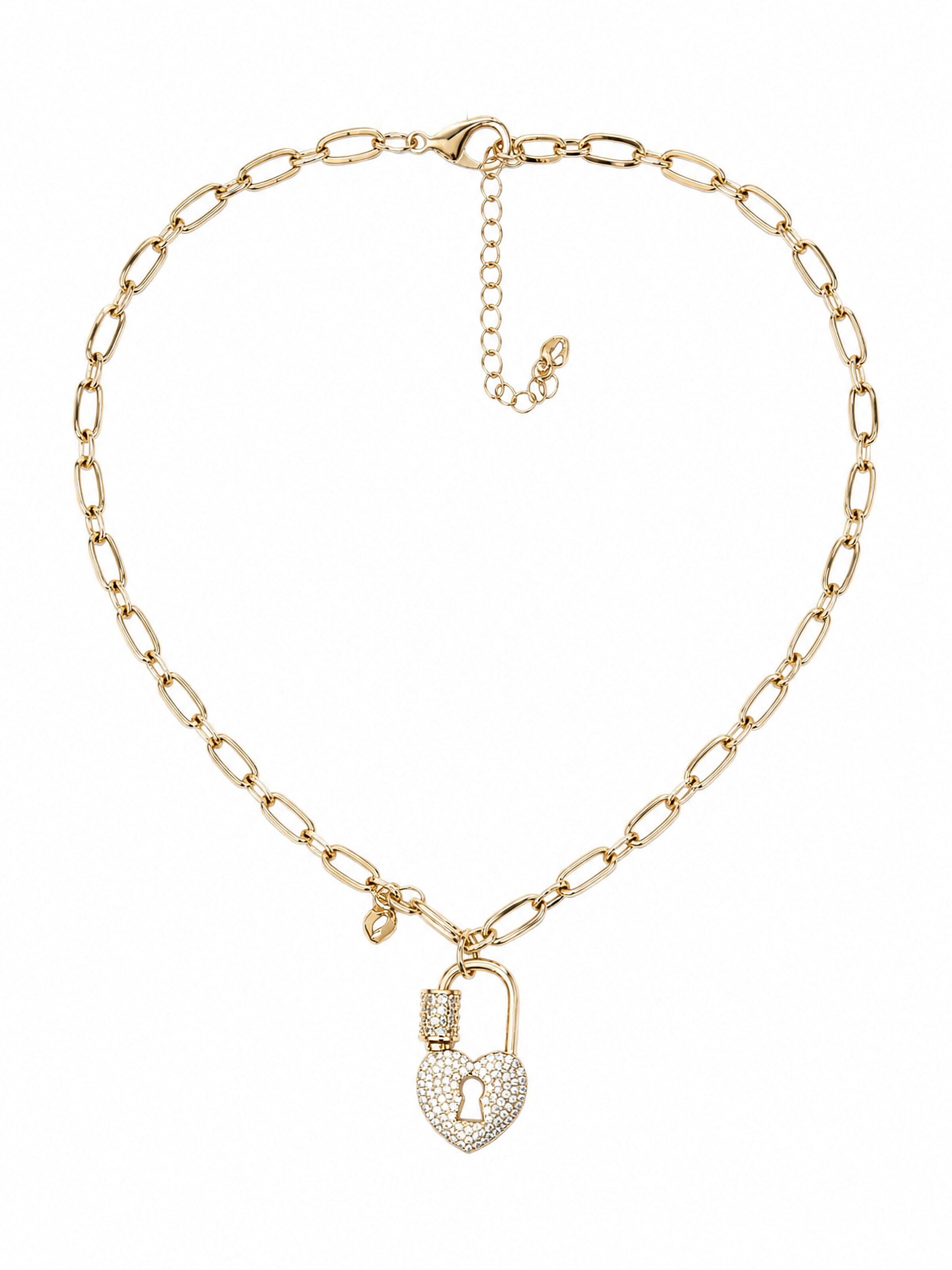 COLLEZIONE ALESSANDRO Necklace 'Schloss' in Gold: front