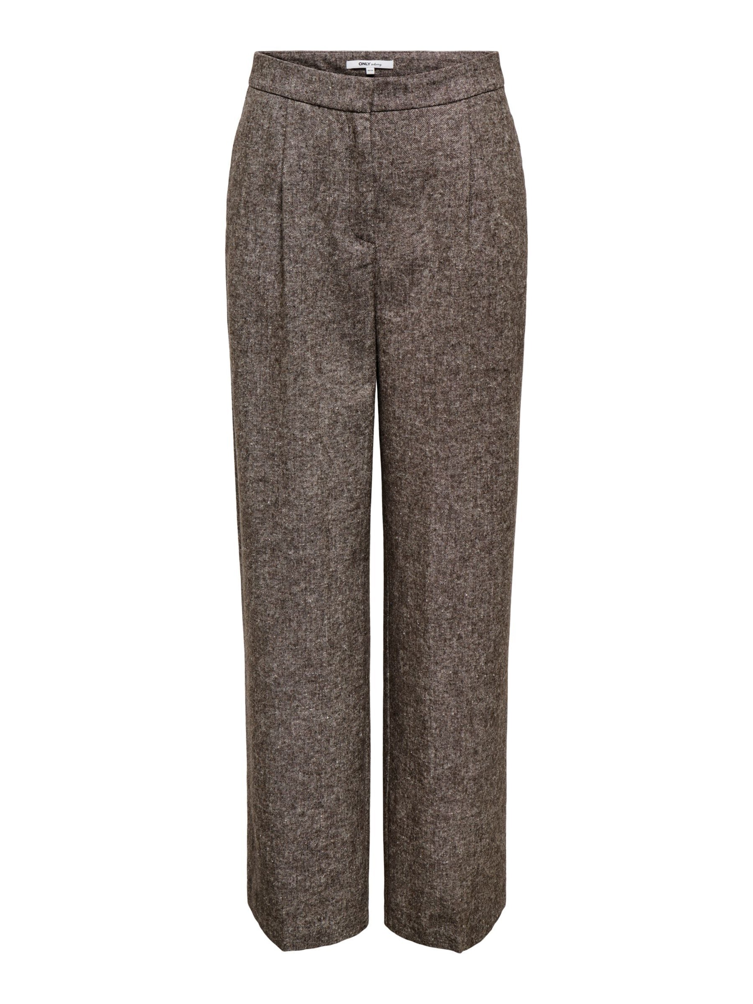 ONLY Wide leg Broek 'ONLBEKKA' in Bruin: voorkant