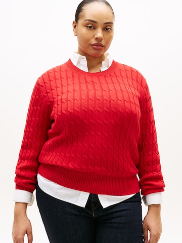 Pulover de la Tommy Hilfiger Curve pe roșu: față