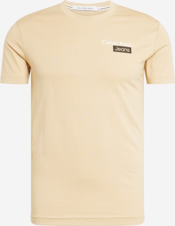 T-Shirt 'STACKED BOX' Calvin Klein Jeans en beige : devant