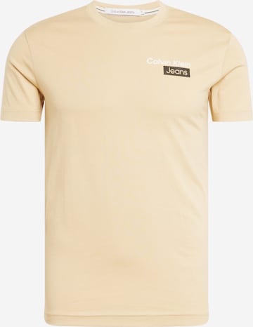 Calvin Klein Jeans Shirt 'STACKED BOX' in Beige: voorkant