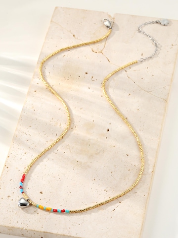 Hey Happiness - Cadena 'Summer Bead Heart' en plata
