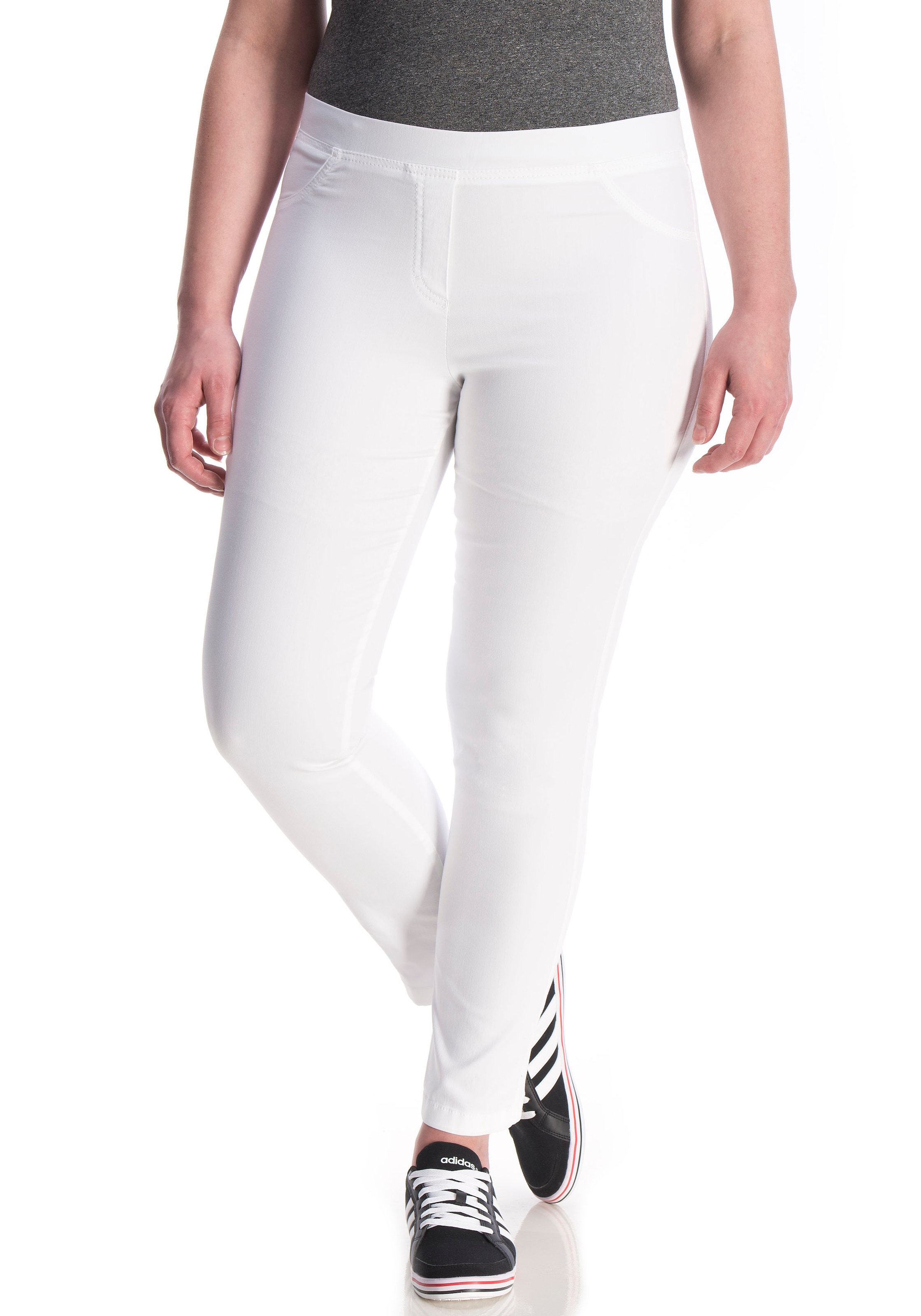 KjBRAND Skinny Jeans 'Jenny' in White: front