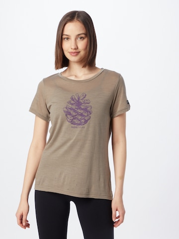 T-shirt fonctionnel super.natural en marron : devant