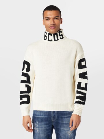 GCDS Sweater in White: front