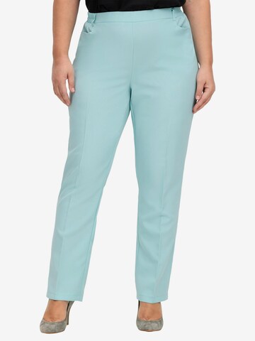 SHEEGO Regular Pleated Pants in Blue: front