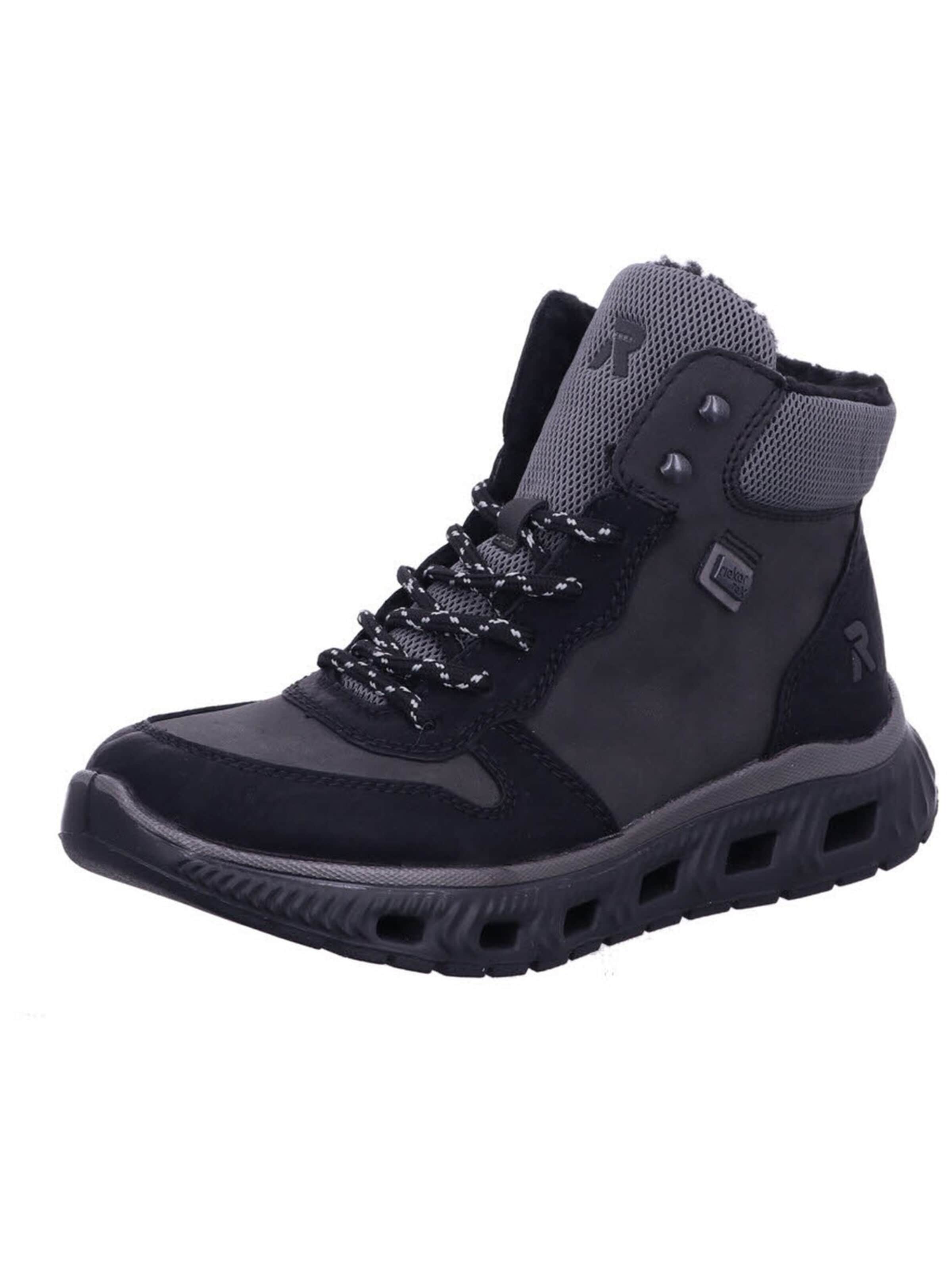 Boots 'Stiefelette Damen M6023 45 Leder-Mix in schwarz' in 36 Rieker di colore nero, Visualizzazione prodotti