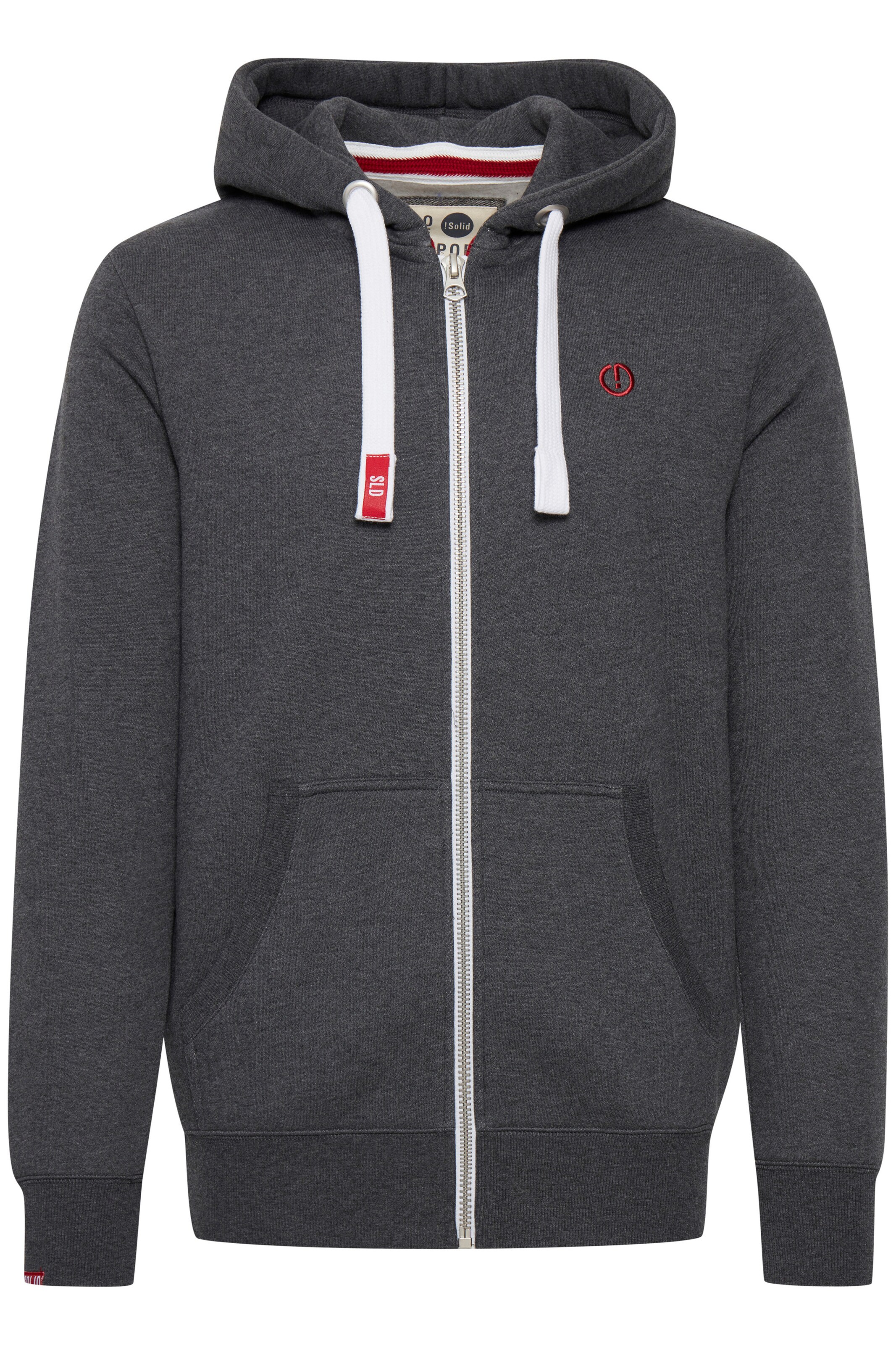 !Solid Zip-Up Hoodie 'Benn' in Grey: front