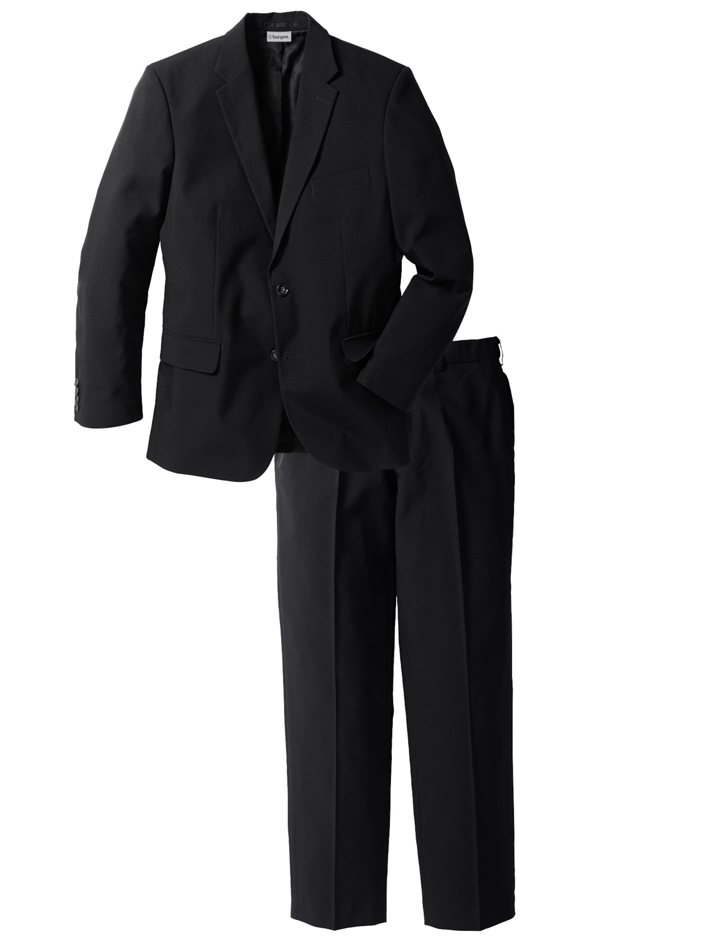 bonprix Regular Anzug in Schwarz: Vorderseite