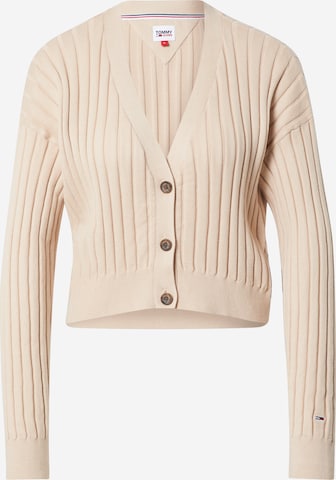 Tommy Jeans Knit Cardigan in Beige: front