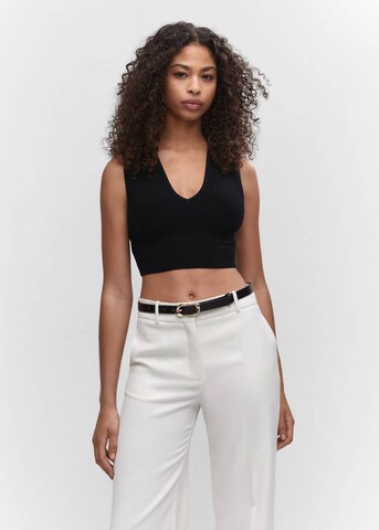 Tops en tricot 'Laurel' MANGO en noir : devant