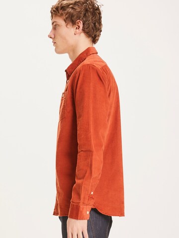 KnowledgeCotton Apparel Regular Fit Hemd in Orange