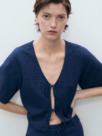 MANGO Blouse 'NAXOS' in Blauw