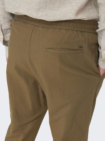 Only & Sons Regular Pants 'Linus' in Green