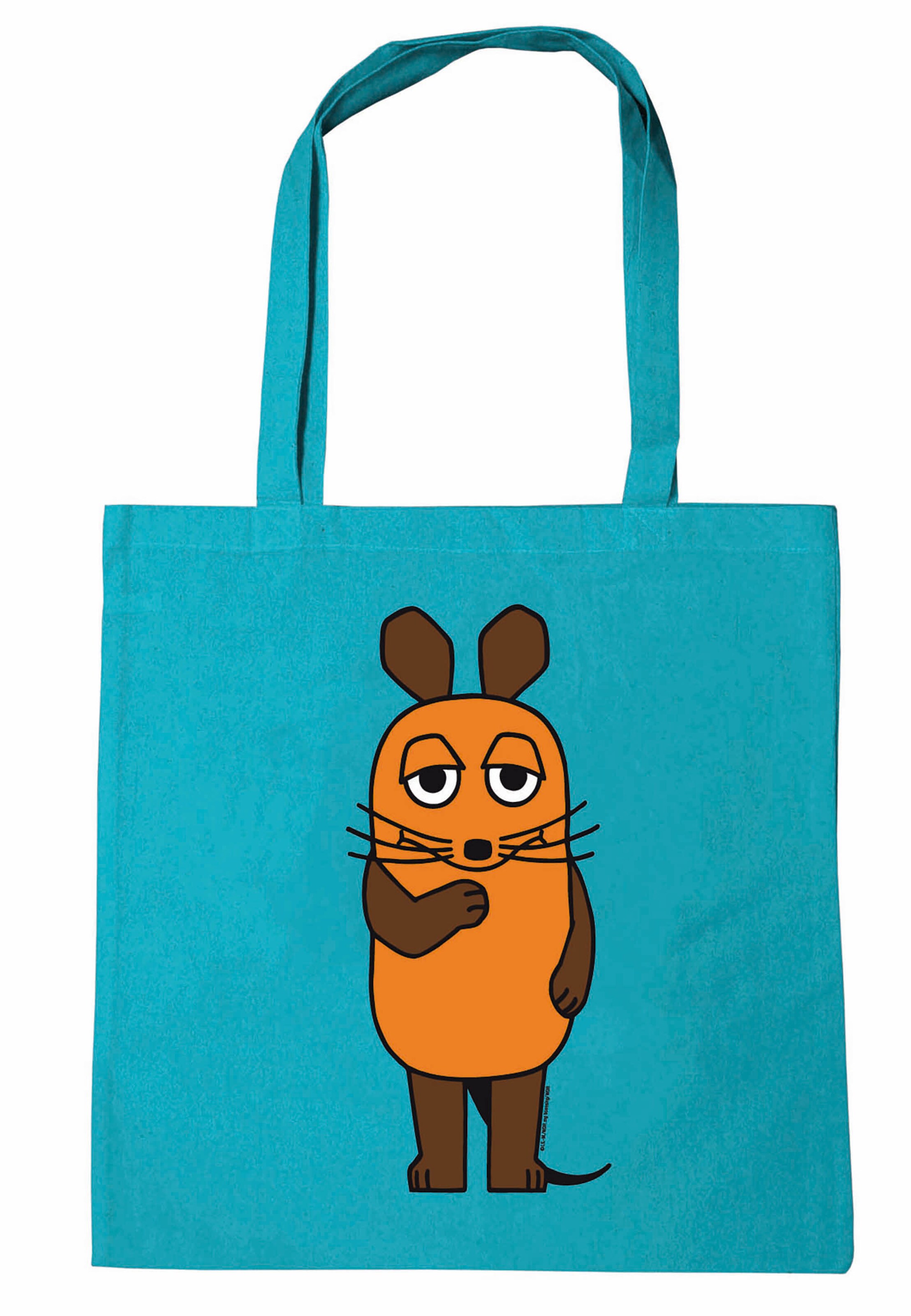 LOGOSHIRT Shopper 'Die Sendung mit der Maus - Maus' in Blauw: voorkant
