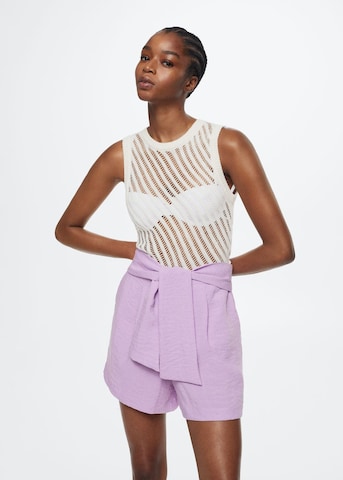 MANGO Loose fit Pleat-Front Pants ' tomasa' in Purple: front