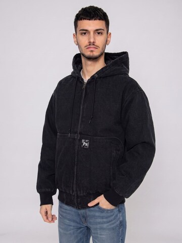 HUF Kurtka przejściowa 'Boulder Work Jacket -- Black Men's Jacket Men' w kolorze czarny: przód